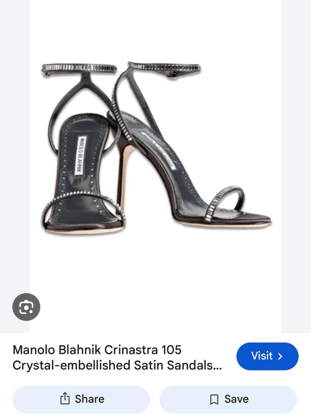 MANOLO BLAHNIK Crinastra 105 Crystal-embellished Satin Sandals, 39.5